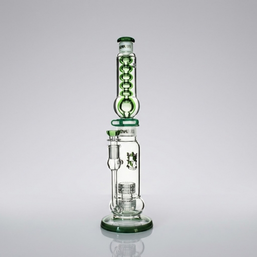 16" Freezable Glycerin Straight Tube Glass Bong with Double Matrix Percs