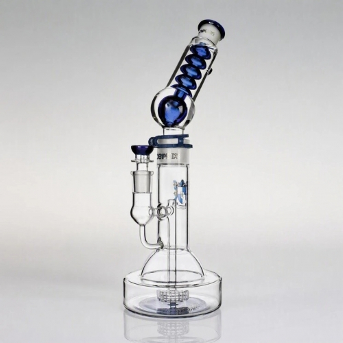 15" Freezable Glycerin Detachable Glass Bubbler with Matrix Perc