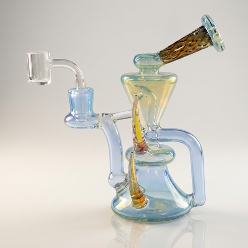 5" Dual Chamber Recycler Rig with Spike Decor