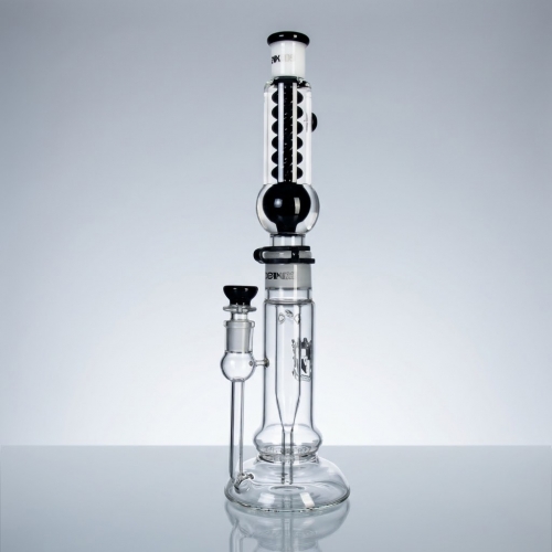 16-inch Freezable Glycerin Straight Bong with Honeycomb Perc & Recycler Base