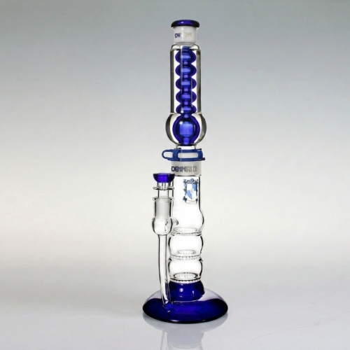 16" Freezable Glycerin Glass Straight Tube Bong with Triple Honeycomb Percs