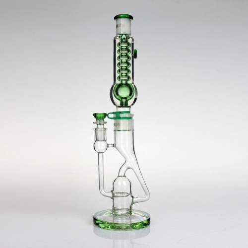 16.5" Freezable Glycerin Glass Straight Bong with Inline Diffuser Perc