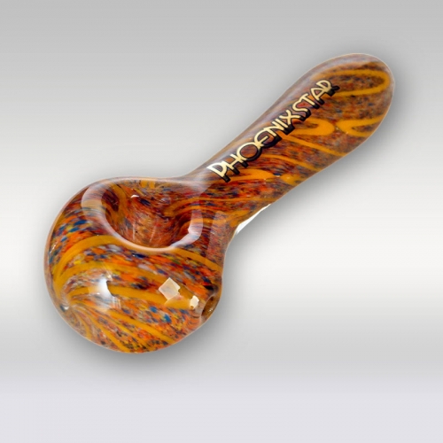 4.5" Striped Glass Spoon Hand Pipe