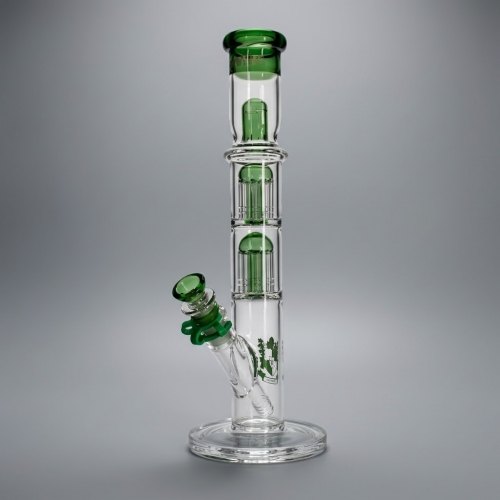 Dual Tree Perc Straight Tube Bong 13.5"
