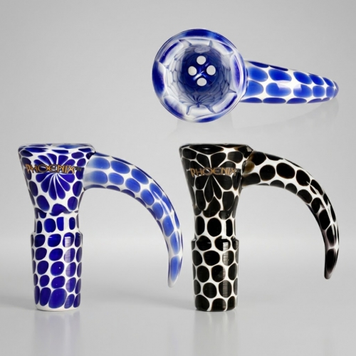 18mm Bong Bowl With Horn Handle and 4-Hole Screen