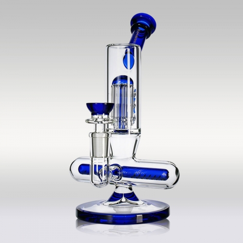 8" Double Perc Mini Bong Bubbler