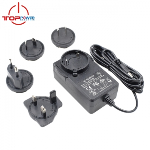 Interchangeable plug 15V 2A AC Adapter