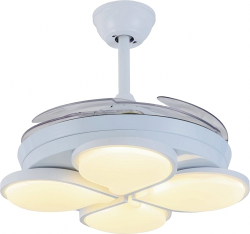【FSD20301】Ceiling Fan ABS Modern Warm Light Remote Control 4 Blades Material Rod Input Pitch