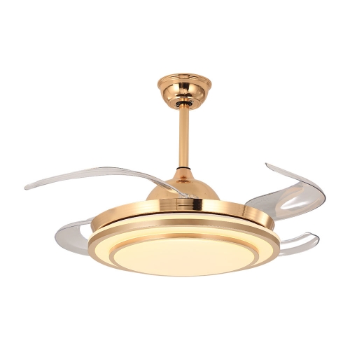 【FSD20202】Modern design ceiling light with fan retractable folding blades chandelier
