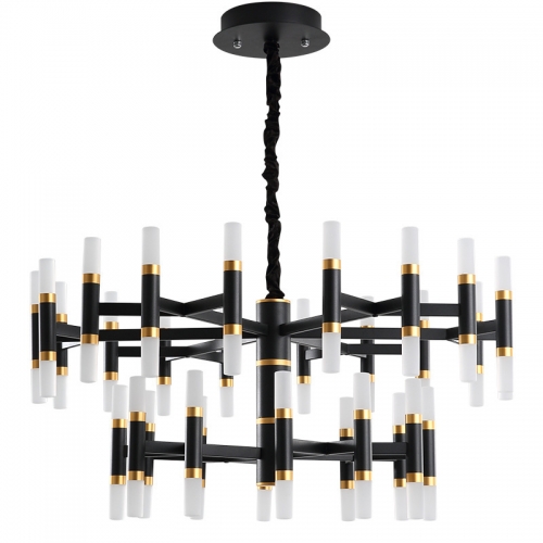 【SRQS845】Modern living room chandelier villa luxury black gold chandelier