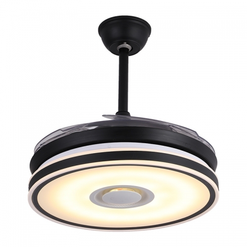 【SRFSD20235】Black ultra-thin Fan light living room bedroom chandelier dining room ceiling light LED simple modern ceiling fan light