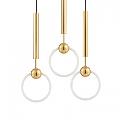 【SRXD006】Metal gold and clear circle nordic home decoration lamp factory pendant lamp