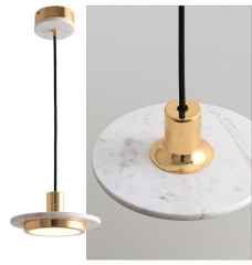 【SRXD046】Nordic art modern decorative gold metal white marble LED chandelier