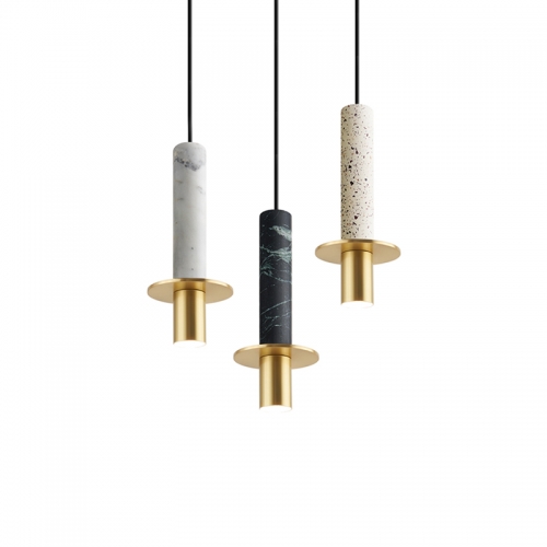 【SRXD030】Modern Marble Chandelier Luxury Pendant Light Copper Hanging Lamp For Bedroom Home Deco