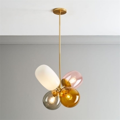 【SRXD075】Vintage Art Decor Stained Bowl Pendant Light Glass Lamp Shade