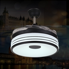【SRFSD20289】Led dining room ceiling fan lamp living room simple modern light luxury lamp invisible electric fan chandelier