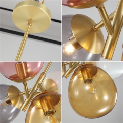 【SRXD075】Vintage Art Decor Stained Bowl Pendant Light Glass Lamp Shade