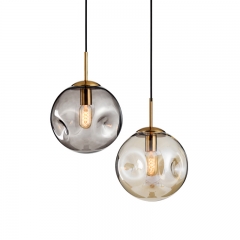 【SRXD065】single head cognac smoke gray LED nordic glass sphere pendant lighting