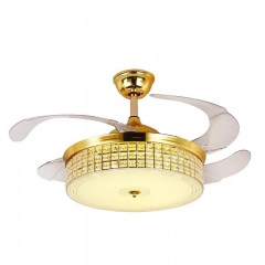 【SRFSD20613】Gold Lace Copper Motor LED two-color light source invisible fan chandelier