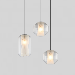 【SRXD058】Modern Chandeliers Simple Nordic Pendant Lights Marble Glass Fixture Ceiling Lights Bar Restaurant Hanging Lamp