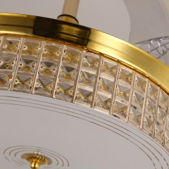 【SRFSD20613】Gold Lace Copper Motor LED two-color light source invisible fan chandelier
