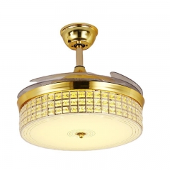 【SRFSD20613】Gold Lace Copper Motor LED two-color light source invisible fan chandelier