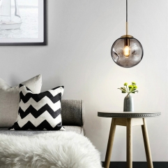 【SRXD065】single head cognac smoke gray LED nordic glass sphere pendant lighting