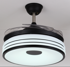 【SRFSD20289】Led dining room ceiling fan lamp living room simple modern light luxury lamp invisible electric fan chandelier