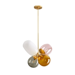 【SRXD075】Vintage Art Decor Stained Bowl Pendant Light Glass Lamp Shade