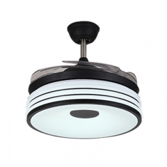 【SRFSD20289】Led dining room ceiling fan lamp living room simple modern light luxury lamp invisible electric fan chandelier