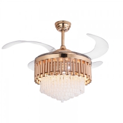 【SRFSD20617】Post-modern Light Luxury Crystal Chandelier villa ceiling one light luxury electric fan lamp