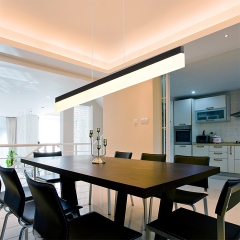 【SRCD011】high quality modern strip office black supermarket aluminum slim led linear pendant lights