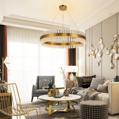 【SRRM047】Modern led chandeliers in the living room ring crystal chandelier for dining room crystal hanging lights