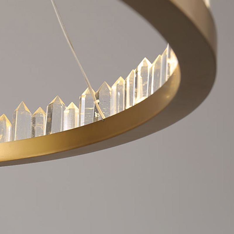 【SRRM041】Decorative Hanging Circular Luxury Gold Crystal Chandeliers Pendant Light