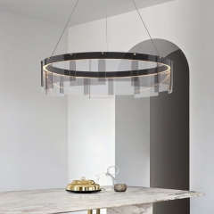 【SRRM044】Modern Light Luxury Living Creative Round Nordic Art Simple Designer Dining Room Bedroom Glass Chandelier