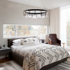 【SRRM044】Modern Light Luxury Living Creative Round Nordic Art Simple Designer Dining Room Bedroom Glass Chandelier