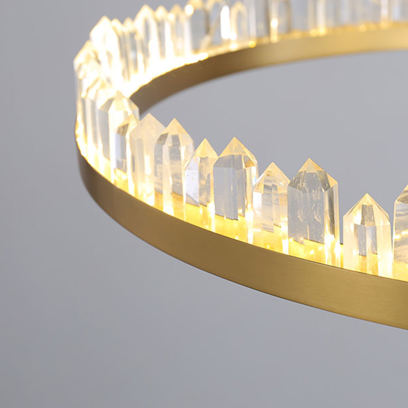 【SRRM041】Decorative Hanging Circular Luxury Gold Crystal Chandeliers Pendant Light