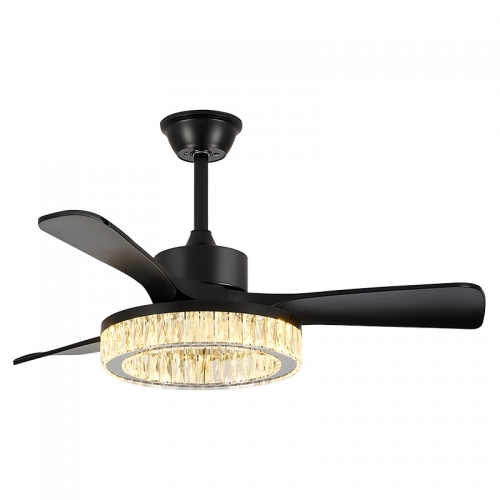 【HJM705B-3Y-52】Modern 52-inch fan light with smart control LED chandelier for living room, dining room, crystal light with strong airflow