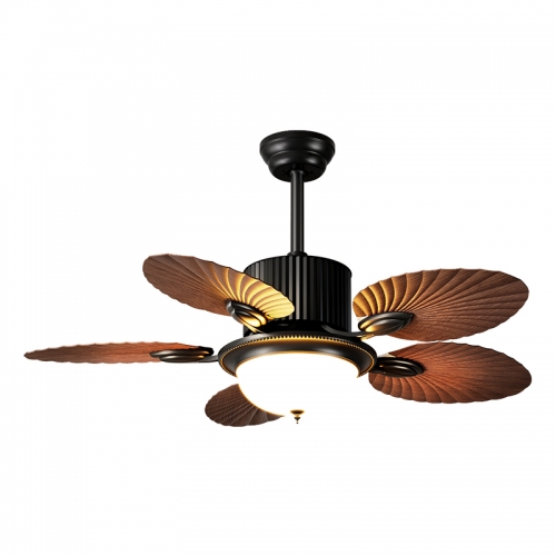 【HJM855-5Y-52】Retro 52-inch ceiling fan light chandelier for living room, bedroom with fan, home use, high wind power, dining room ceiling fan light