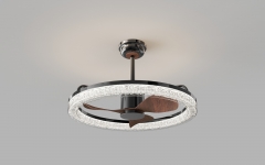 [WLDS6016-24]Modern ceiling fan light for bedroom, living room, and dining room, 24-inch high wind LED remote control ceiling light