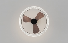 [WLDS6016-24]Modern ceiling fan light for bedroom, living room, and dining room, 24-inch high wind LED remote control ceiling light
