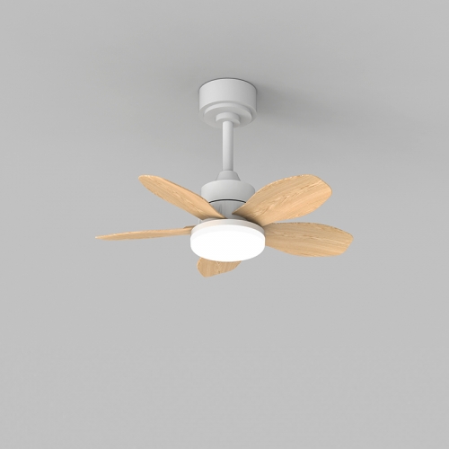 【SRC309】ABS material fan blades in natural wood color, adjustable brightness, 25 inches, 6-speed setting, supporting forward and reverse DC motors, suitable for modern bedrooms.
