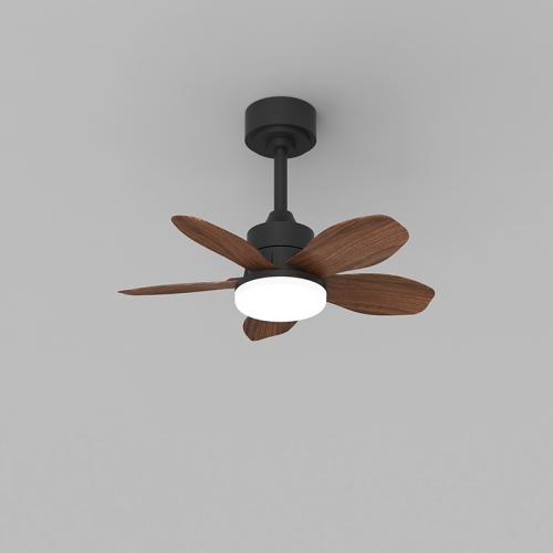 【SRC309】25 inch walnut color fan blade, modern style LED ceiling fan light, six speed adjustment Modern LED CeilingFanwith Light CCT and DIM