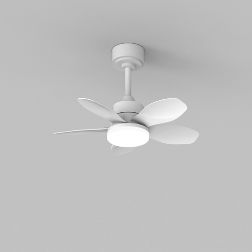 【SRC309】Simple white five leaf fan pendant light, LED light source, 25 inch, six speed, reversible DC motor