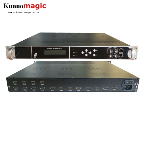 Digital TV H.264 Mpeg-4 16 Hdmi to qam DVB-C DVB-T ISDB-T ATSC RF Encoder Modulator For Hotel Hospital