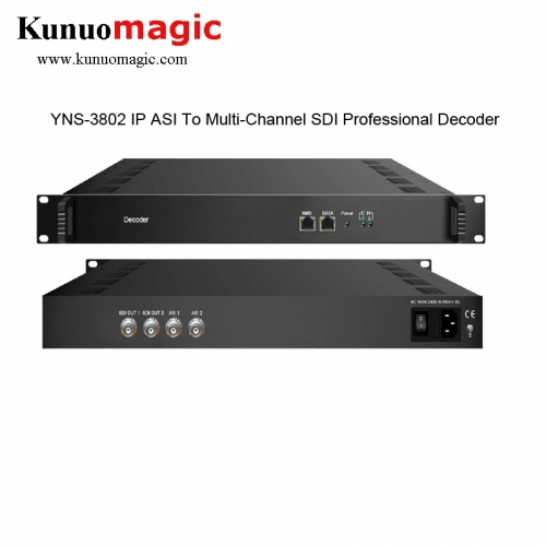 YNS-3802 IP ASI To Multi-Channel SDI Professional Decoder