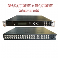 DVB-S2 to DVB-T DVB-C to DVB-T/C Customized 24-channel Tuner to IP/ASI/modulation integrated machine