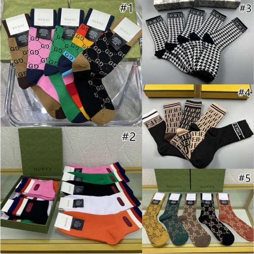 wholessle top quality fashion Socks with box(One box contains 5 pairs) #5950