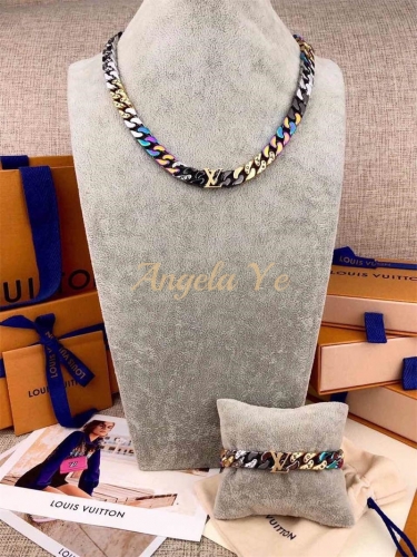 Original quality Fashion Necklace and Bracelet set with box LOV #10325