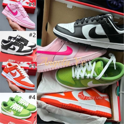 1 Pair fashion sport shoes with box size:5.5-11 free shipping DUNK pink #12289